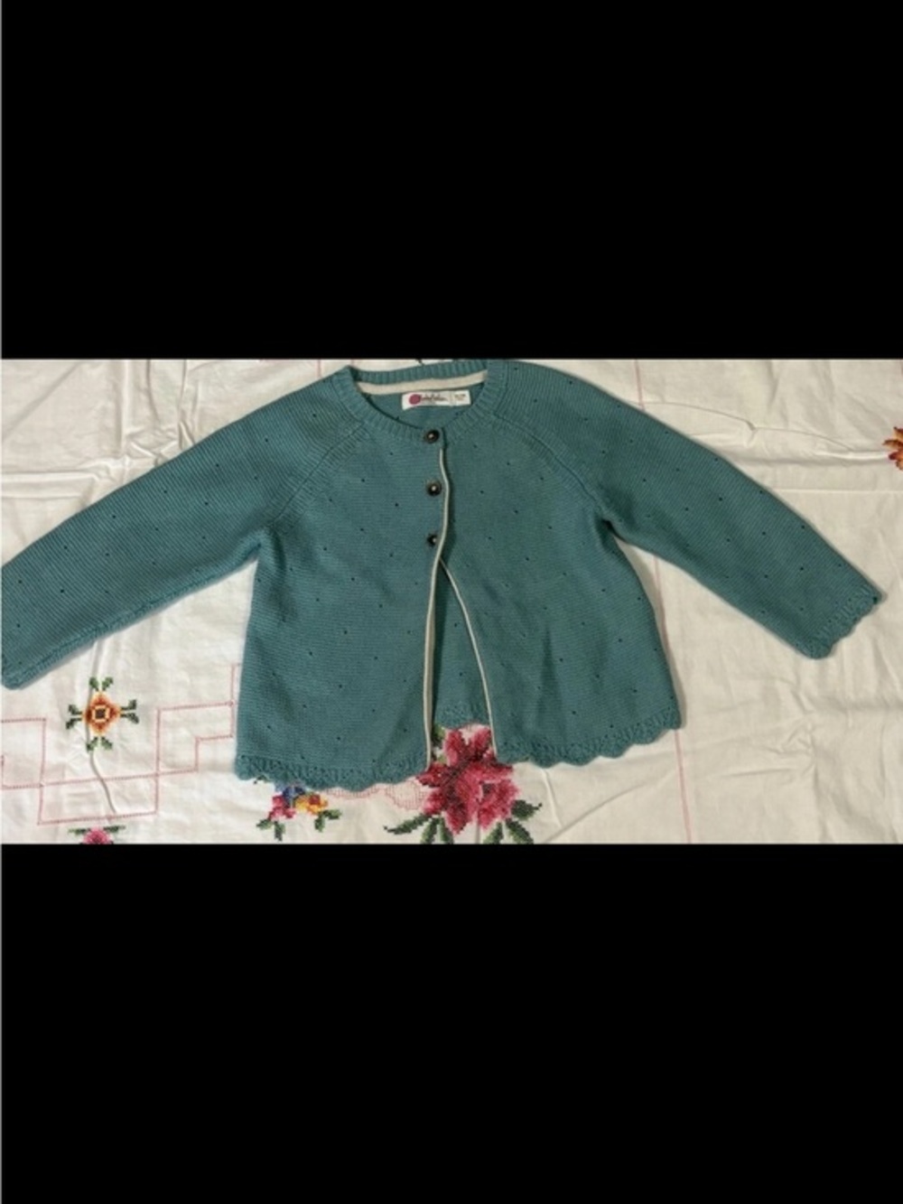 Baby Boden Girls Teal Knit Cardigan Sweater 18-24m